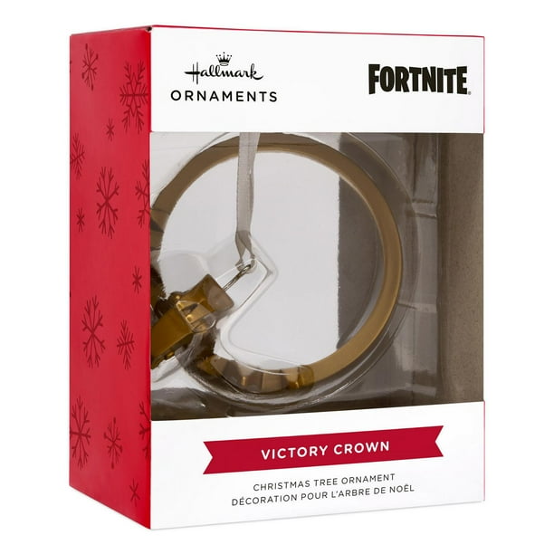 Epic Games Fortnite golden Victory Crown Christmas ornament – 2024 Hallmark collectible.