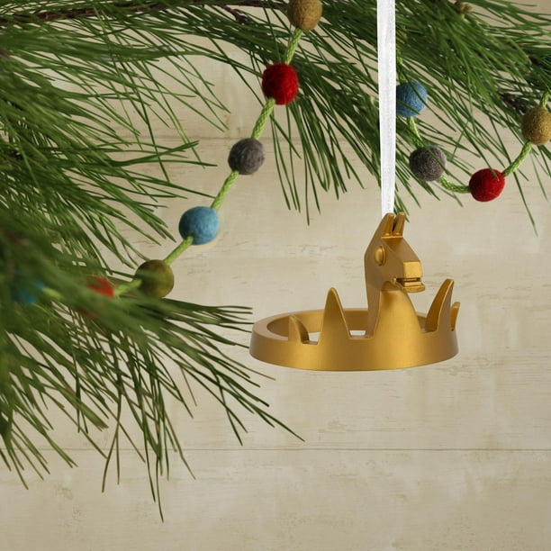 2024 Hallmark Fortnite Victory Crown ornament on a Christmas tree