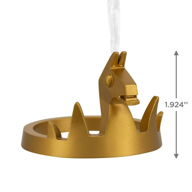Gold Victory Crown ornament for Fortnite fans – 2024 Hallmark Christmas decoration.