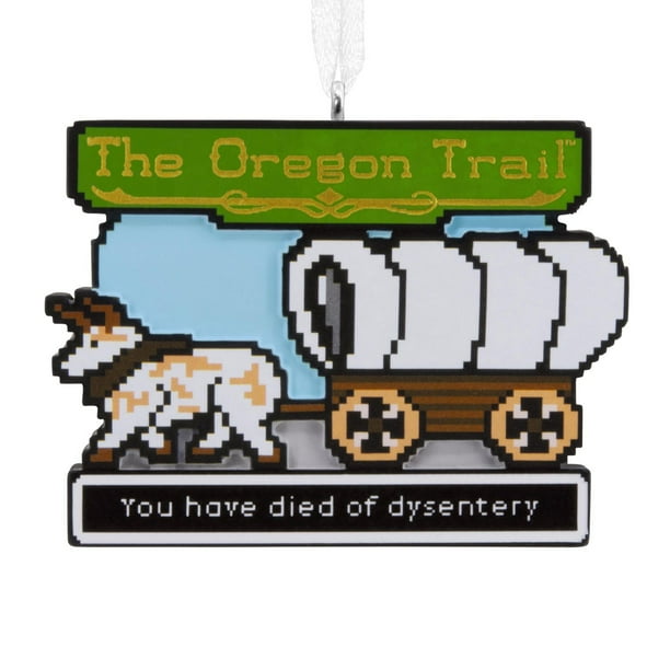 2024 Hallmark Oregon Trail Christmas Ornament featuring classic pioneer wagon design.