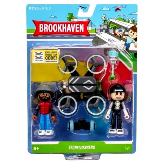 DevSeries Brookhaven Techfluencers Kyle & Ajay collectible set with drone accessory - Utopia Collectibles