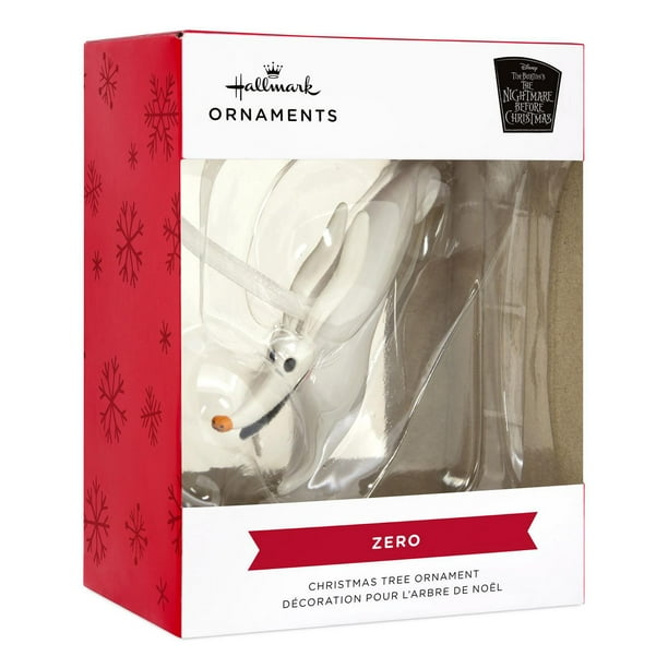 Hallmark Disney The Nightmare Before Christmas Zero in Flight ornament on a Christmas tree.