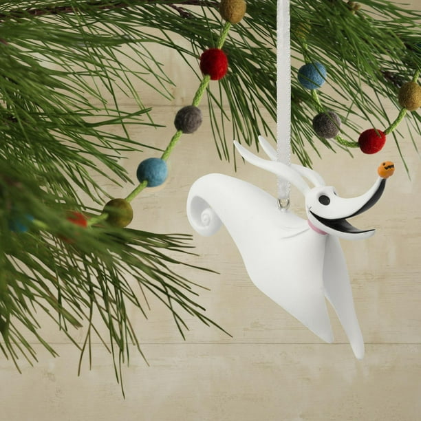 Hallmark Disney The Nightmare Before Christmas Zero in Flight ornament on a Christmas tree