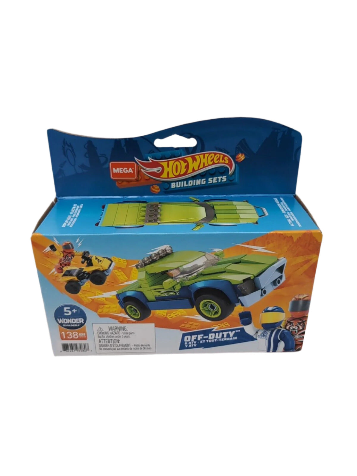 Hot Wheels building set packaging on a white background