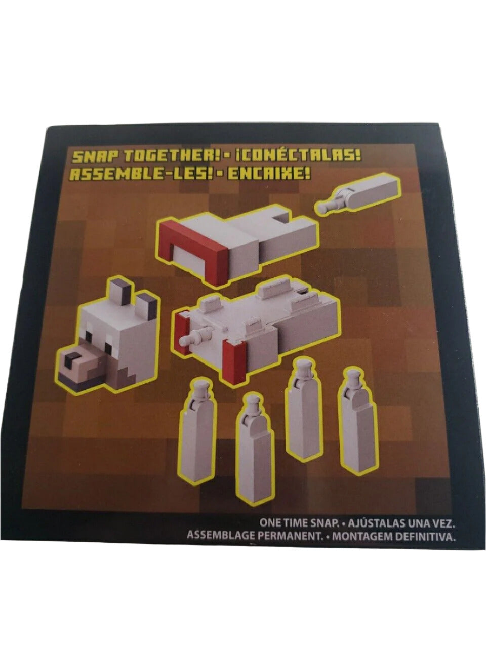 Pixelated Minecraft Wolf figure