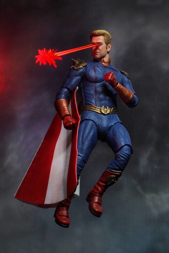 "NECA Homelander Ultimate action figure, front view, displaying detailed costume and cape.