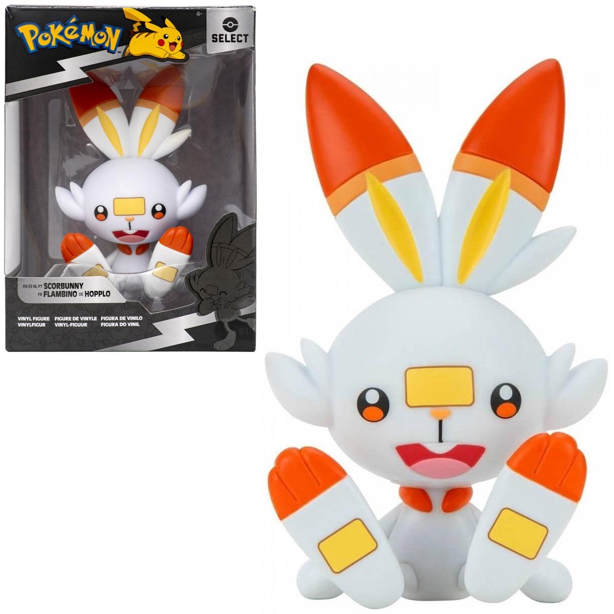 Close-up of Scorbunny Vinyl Figure from Pokémon Select Series 3, showcasing detailed design.