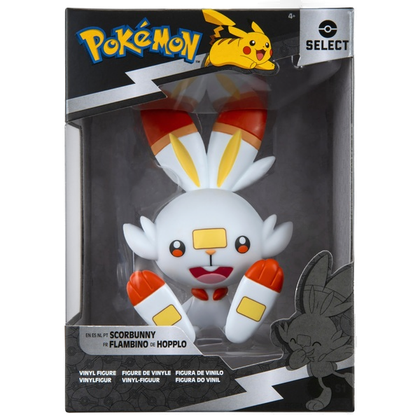 Pokémon Select Scorbunny Vinyl Figure 2025 Series 3 in collector's display box.
