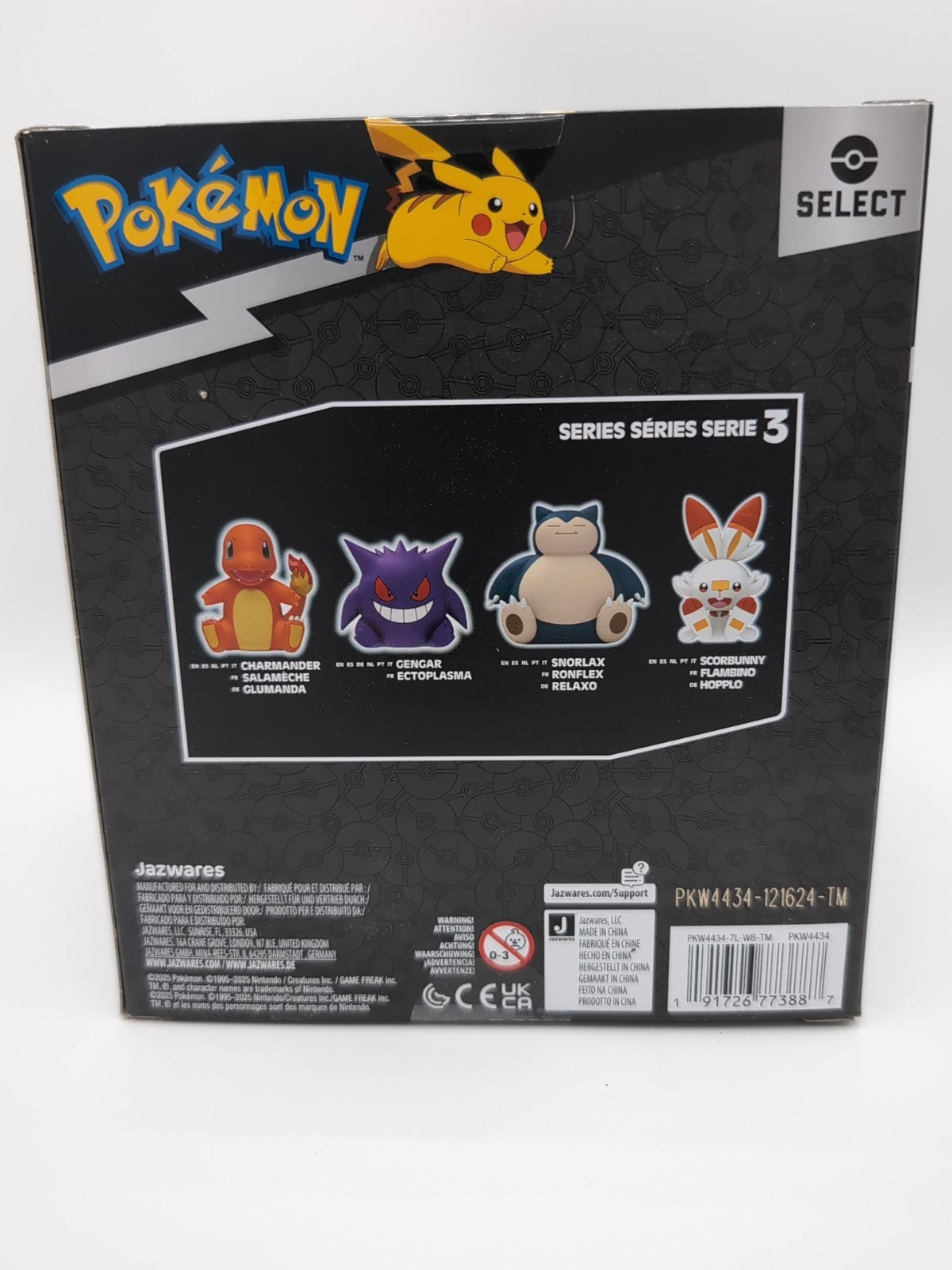 Pokémon Select Scorbunny Vinyl Figure 2025 Series 3 in collector's display box.