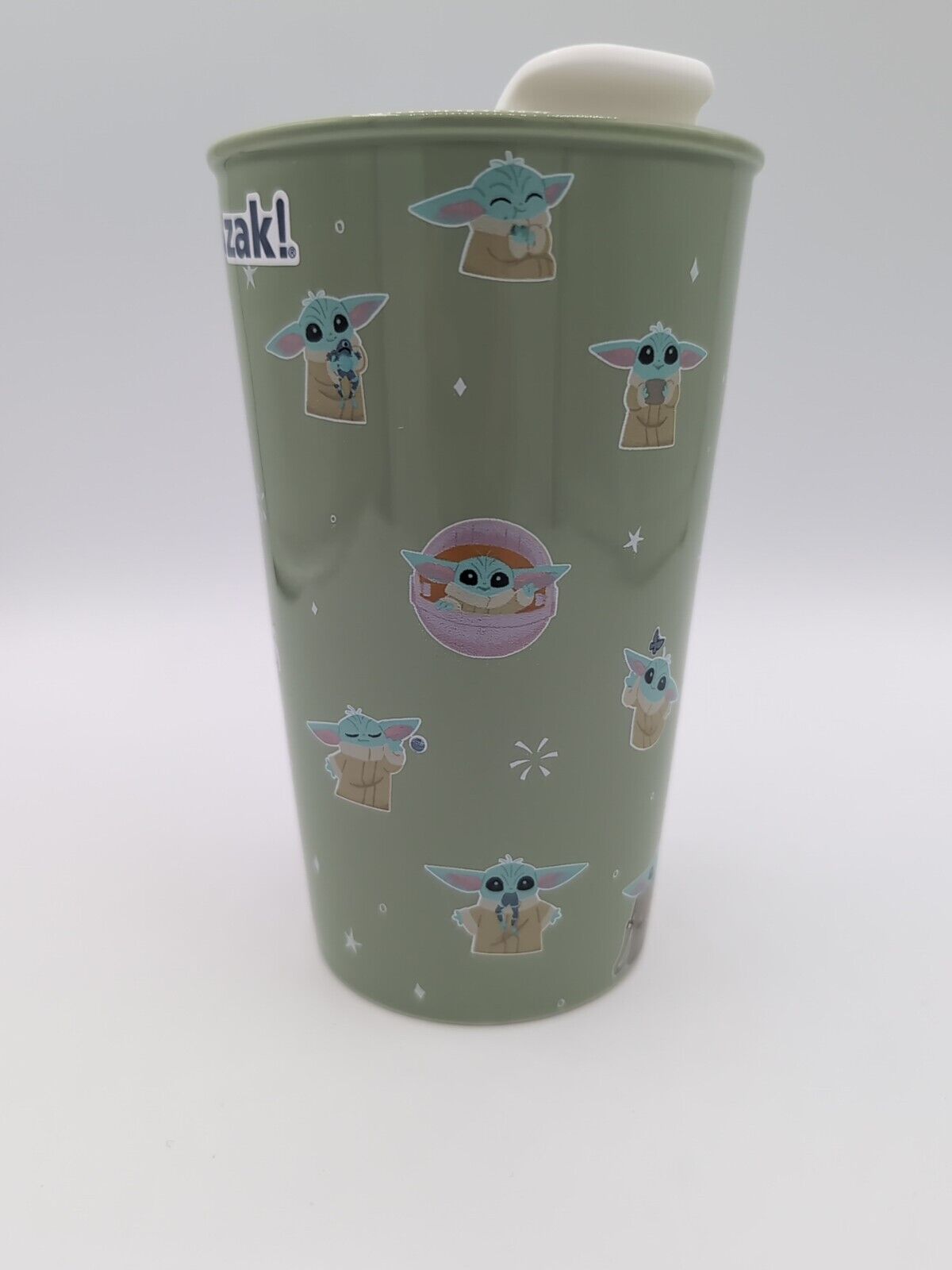 "Star Wars Grogu 'When in Doubt, Use the Force' 11 oz ceramic coffee mug front view.
