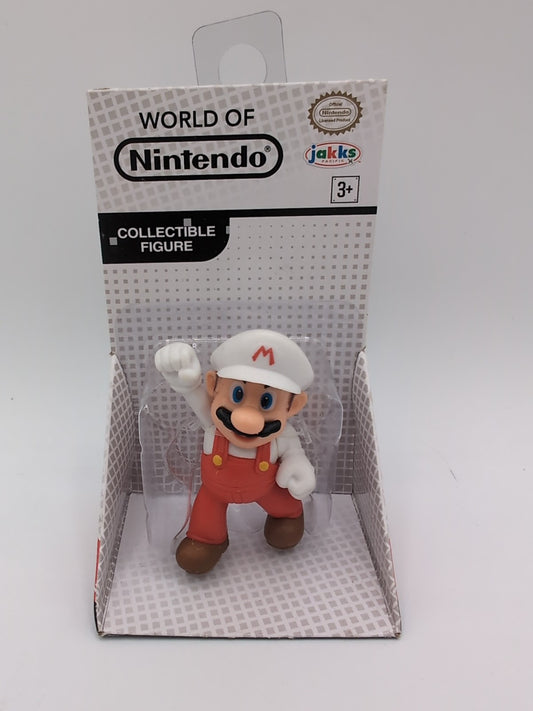 World of Nintendo Fire Mario action figure by Jakks Pacific, 2016 edition, featuring classic red-and-white Fire Mario suit, new and sealed in original packaging. Available at Utopia Collectibles – www.booyahs.ca.