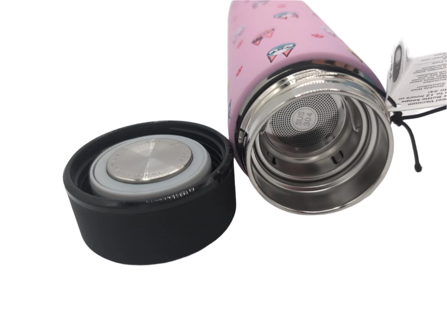 Animal Crossing Water Bottle - 17oz Stainless Steel - Pink Cats Design